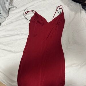 Elegant Red Spaghetti Strap Dress